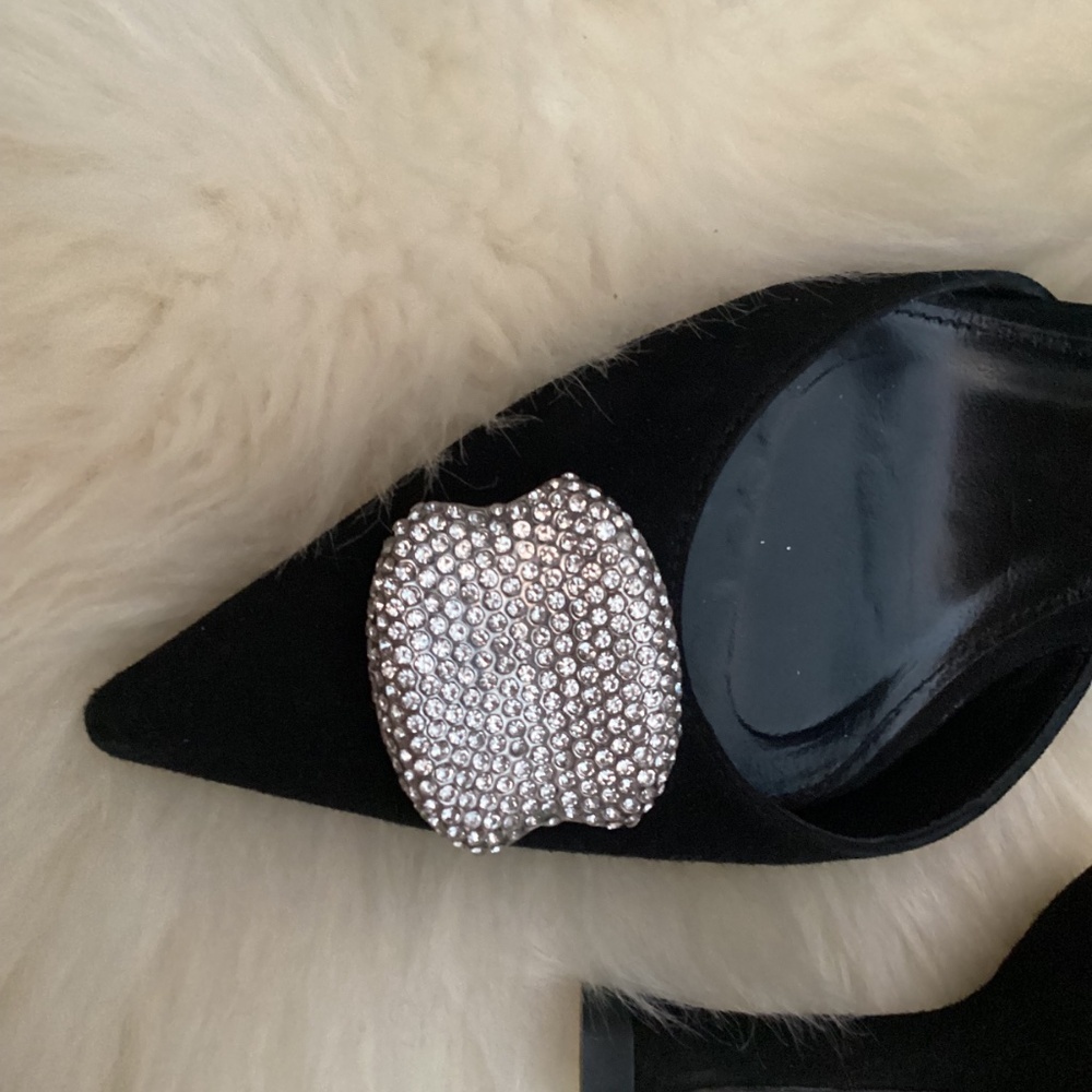 Massimo Dutti Studio suede heels shoes with bling 37 - Picture 8 of 16